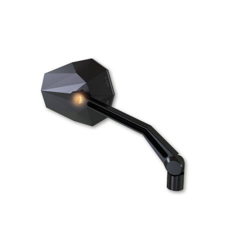 Retrovisor de manillar HIGHSIDER pro Stealth -X2 - con intermitentes LED - negro - Pareja