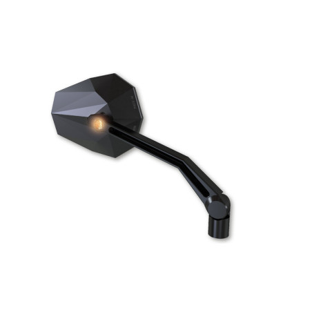 Retrovisor de manillar HIGHSIDER pro Stealth -X2 - con intermitentes LED - negro - Pareja