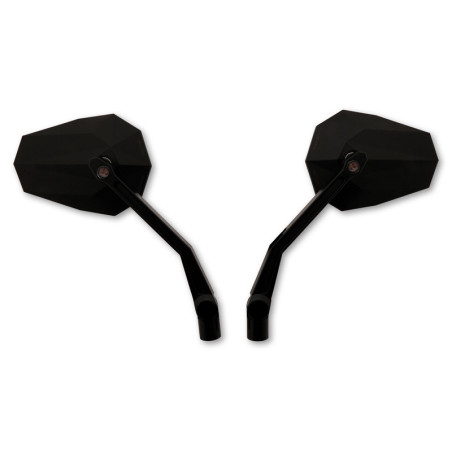 Retrovisor de manillar HIGHSIDER pro Stealth -X2 - con intermitentes LED - negro - Pareja
