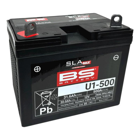 Batería BS BATTERY SLA Max sin mantenimiento activada en fábrica - U1-500 FA - ATV, UTV, SSV, Jardinería