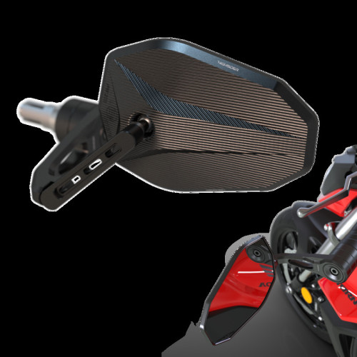 Retrovisor extremo de manillar HIGHSIDER pro Victory-X Force-Evo – negro – 1 pza