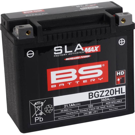 Batería BS BATTERY SLA Max sin mantenimiento activada en fábrica - BGZ20HL