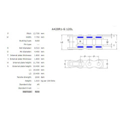 Cadena AFAM A428R1G - Paso 428 2