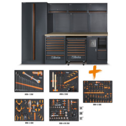 Combinación de mobiliario BETA para taller C45PRO 2.0 W con 268 herramientas