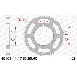 Kit de cadena AFAM 428R1 12/60 Standard - corona Standard 2