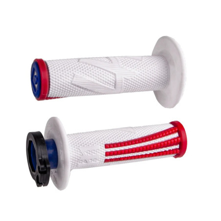 Puños ODI Emig Pro V2 Lock-On - blanco/rojo