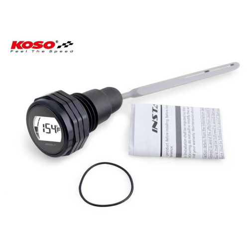 Medidor de aceite KOSO con pantalla LCD – carcasa negra