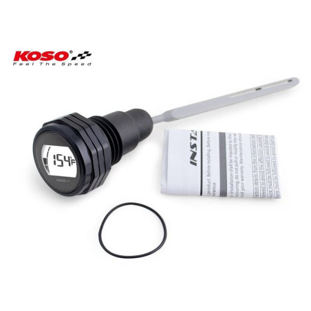 Medidor de aceite KOSO con pantalla LCD – carcasa negra