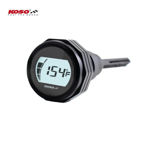 Medidor de aceite KOSO con pantalla LCD – carcasa negra