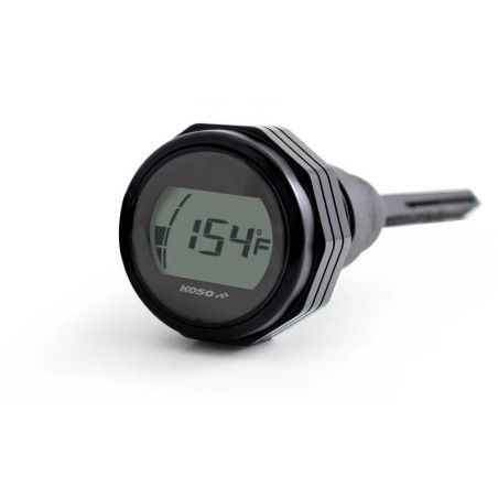 Medidor de aceite KOSO con pantalla LCD – carcasa negra