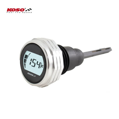 Medidor de aceite KOSO con pantalla LCD – carcasa plata