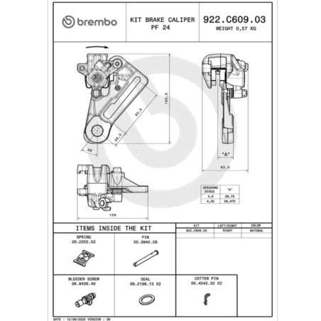 Pinza de freno trasera BREMBO Ø24mm PF24