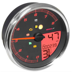 Tacómetro KOSO HD-05 para Harley-Davidson - marco plateado