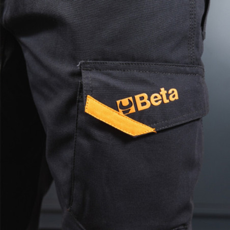Pantalón de trabajo BETA 7818G multibolsillos en tejido elástico - Gris