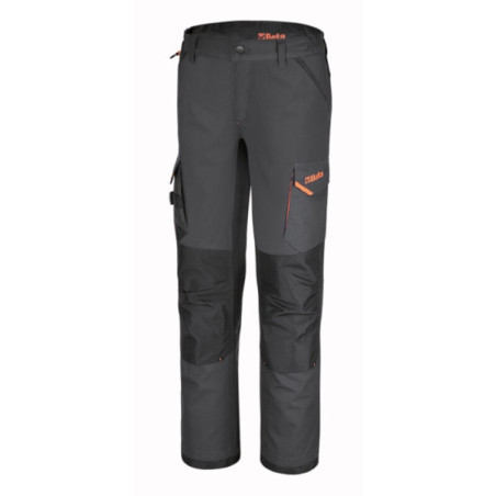 Pantalón de trabajo BETA 7818G multibolsillos en tejido elástico - Gris