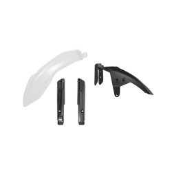 Kit guardabarros delantero + protectores de horquilla RACETECH – blanco/negro