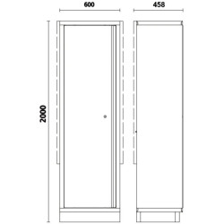 Armario metálico para herramientas BETA C45PRO 2.0 con soporte y 1 puerta 2