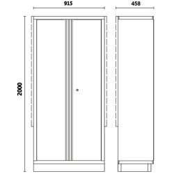 Armario metálico para herramientas BETA C45PRO 2.0 con soporte y 2 puertas 2