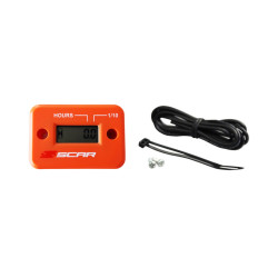 Cuentahoras SCAR cableado con velcro naranja