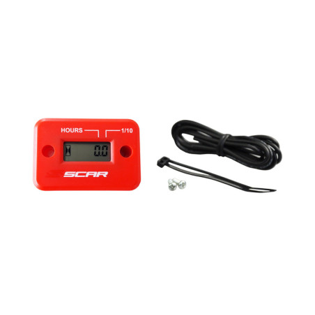 Cuentahoras SCAR cableado con velcro rojo