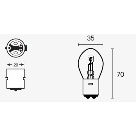 Lámpara TECNIUM S1 12V 25/25W - 10 uds