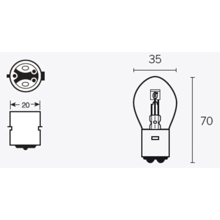 Lámpara TECNIUM B35 6V 35/35W - 10 uds