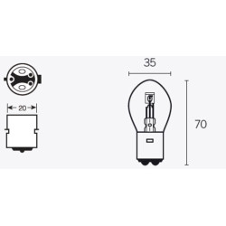 Lámpara TECNIUM B35 12V 35/35W - 10 uds