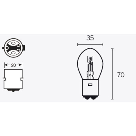 Lámpara TECNIUM B35 12V 35/35W - 10 uds