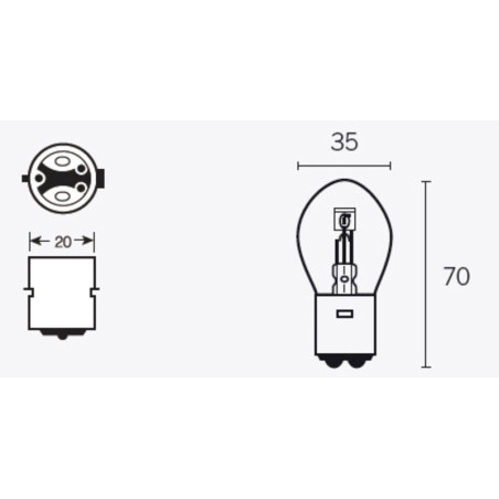 Lámpara TECNIUM S2 12V 40/45W - 10 uds