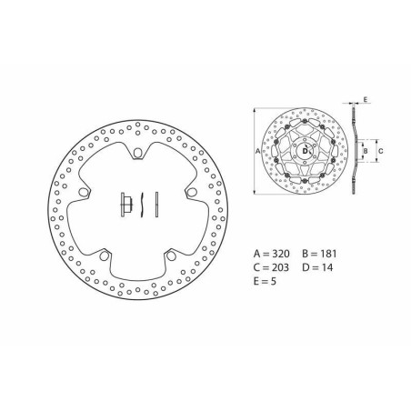Disco de freno BREMBO Serie Oro redondo fijo