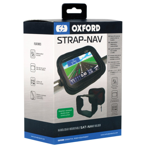 Soporte universal para navegador GPS OXFORD fijación mediante correas al manillar