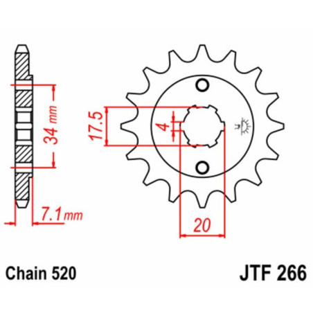 Kit de cadena JT 520X1R3 13/48 Standard - corona autolimpiable