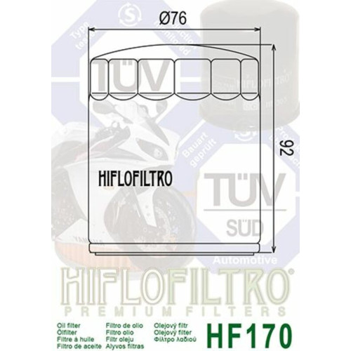 Filtro de aceite HIFLOFILTRO cromo - HF170C
