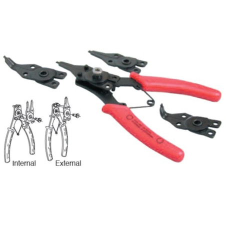 Alicates combinables para anillos interiores y exteriores kit 4 pinzas BUZZETTI